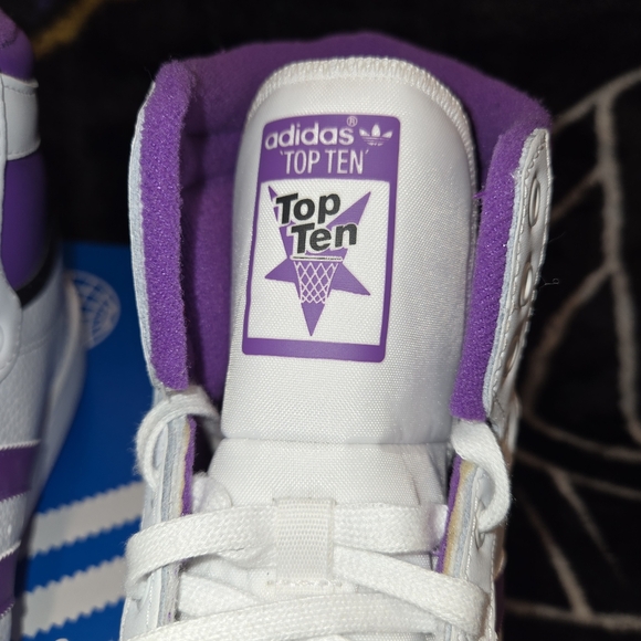 SOLD!! Mens Adidas Top Ten White/Active Purple Size 13 - Picture 6 of 10